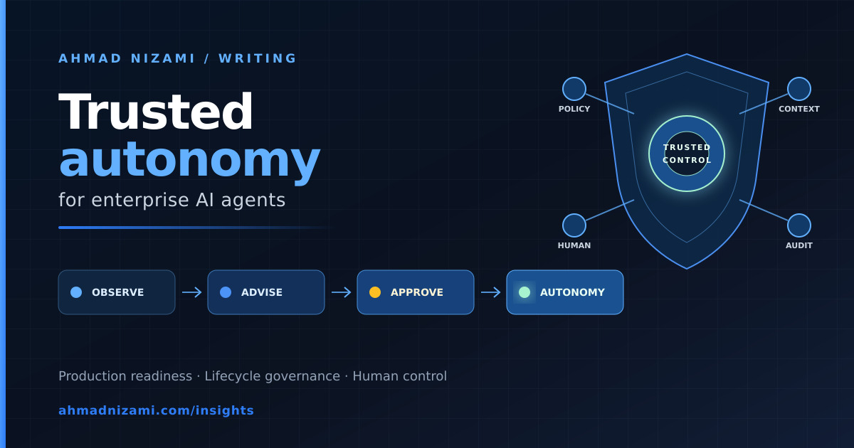 Featured illustration for From Workflow to Trusted Autonomy: What Enterprise AI Agents Need Before and After Launch